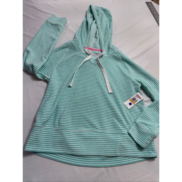 NWT Vineyard Vines Green White Stripe Terry Cloth Towel Hoodie Size Small New - Picture 4 of 10